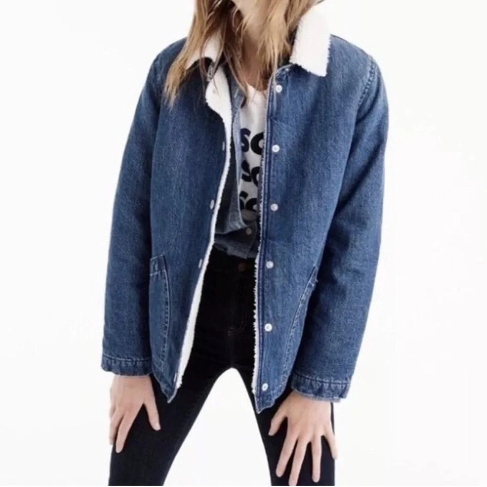 NOT FOR SALE J Crew Sherpa Lined Denim Jacket - Picture 3 of 5